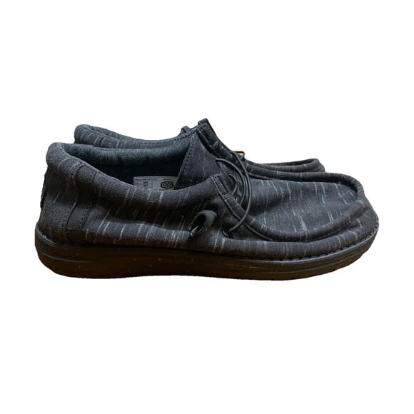 Hey Dude Wally Shoes Men's 8 Stretch Fleece Slip On Midnight Comfort Loafer Shoe - Picture 1 of 6